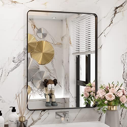 WEER Black Bathroom Vanity Mirror 24X32 Inch