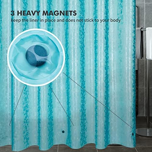 Bostofy Shower Curtain Liner,Waterproof Heavyweight 8g EVA Shower Liner with 3 Magnets and 12 Rustproof Metal Grommets, 72" W x 84" L
