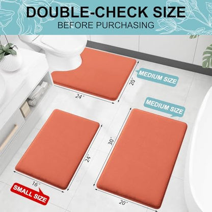 Smiry Memory Foam Toilet Rugs 24x20, Extra Soft Absorbent Bathroom Rugs