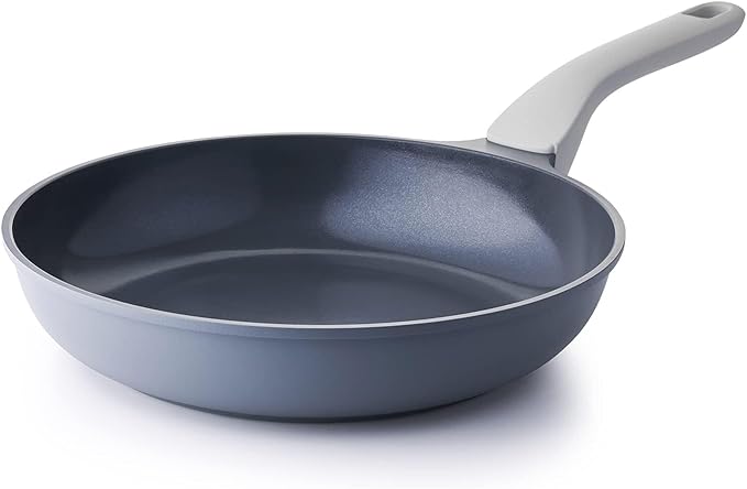 PRICUSIS Nonstick Ceramic Frying Pan, 8/10/12 Inch Non Toxic Skillet, Egg & Omelet & Chef's Pan, Induction Compatible, Dishwasher Safe,PTFE PFAS & PFOA Free (10 Inch, Gray)