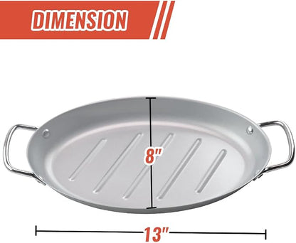 Grill Pan for Outdoor BBQ - 11" x 15" Topper With Handles, Trays for Grilling, Barbecue Tray
