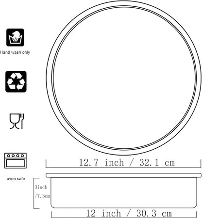 12×3 round Cake Pan,Aluminum cake tin baing pan for birthday cake party (12×3 round Cake Pan)