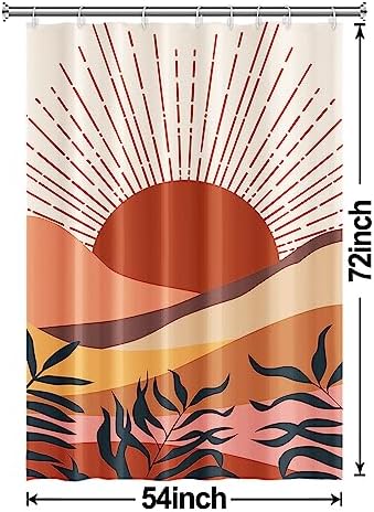 Boho Terracotta Shower Curtain for Bathroom 54x72 Inch