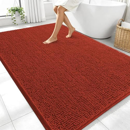 OLANLY Large Bathroom Rugs 70x46, Extra Soft Absorbent Chenille Bath Rugs