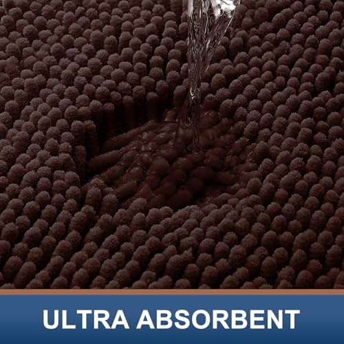 Smiry Bathroom Rugs 71X47, Luxury Chenille Extra Soft Absorbent Bath Mat