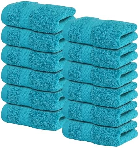 Infinitee Xclusives 100% Cotton Luxury Wash Cloths for Showering - 12 Pack