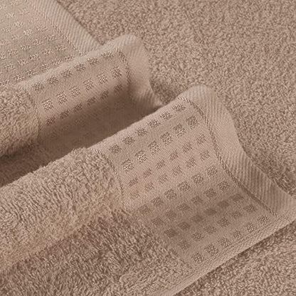 GLAMBURG 100% Cotton 2 Pack Oversized Bath Towel Set 28x55 Inches, Ultra Soft Highly Absorbant Compact Quickdry & Lightweight Large Bath Towels, Ideal for Gym Travel Camp Pool - Tan