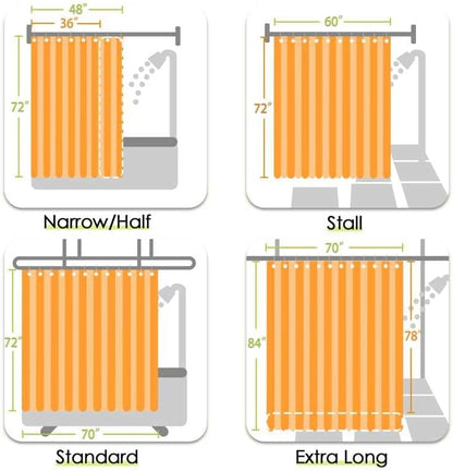 jinchan Small Stall Shower Curtain 36x72 inches Navy Blue and White Modern Farmhouse Striped Waterproof Fabric Shower Curtains for Bathroom with 7 Hooks Machine Washable