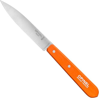 OPINEL Les Essentials - Small Kitchen 4 Piece Knife Set - Paring, Serrated, Peeler, Vegetable Knife, Corrosion Resistant High Carbon Steel, Made in France (50s)
