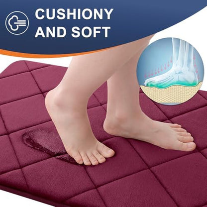 OLANLY Memory Foam Bath Mat 59x34, Ultra Soft and Absorbent Bathroom Rugs