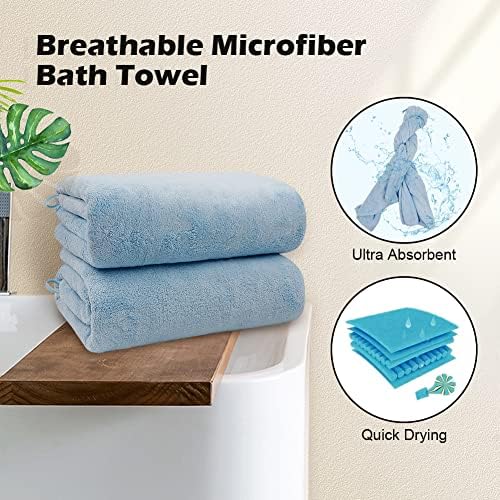 Orighty Bath Towels, Soft Feel Bath Towel, 4 Pack (27'' x 54'')