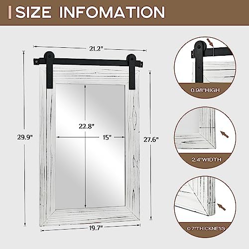 COGOOD Farmhouse Bathroom Mirrors for Over Sink - 30 x 22 White