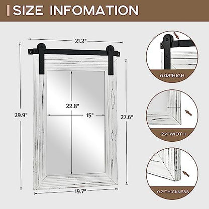 COGOOD Farmhouse Bathroom Mirrors for Over Sink - 30 x 22 White