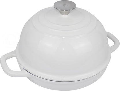 Dutch Oven for Bread Baking Bread Oven for Sourdough Bread Baking, Enameled Cast Iron Dutch Oven Pot with Lid 5 qt Cast Iron Bread Pan, White