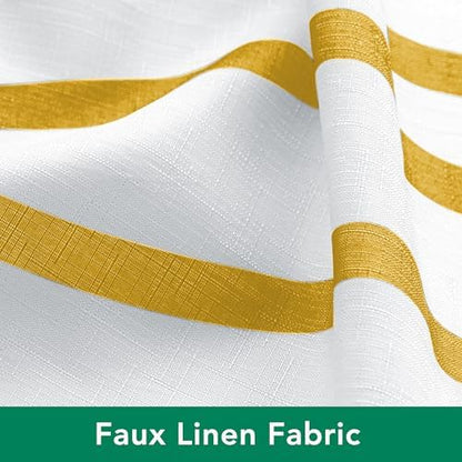 Fabric Modern Extra Long Shower Curtains for Bathroom-Textured Gold & White