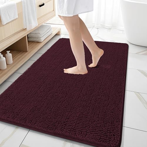 OLANLY Large Bathroom Rugs 59x35, Extra Soft Absorbent Chenille Bath Rugs