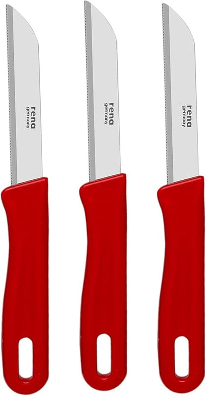 Rena Germany Stainless Steel Knife Set, 3-Pieces, Silver