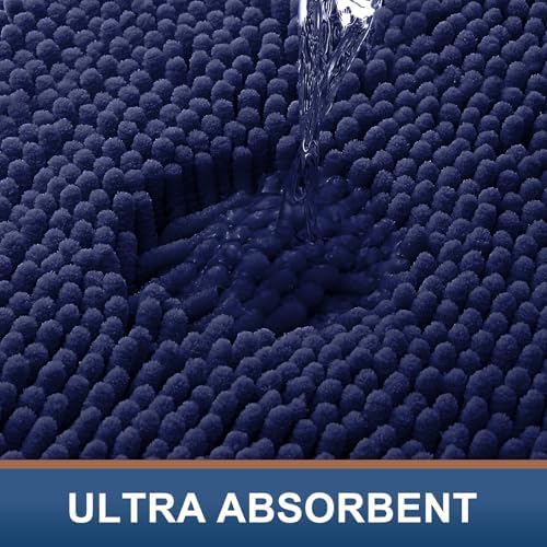 Smiry Bathroom Rugs 84X60, Luxury Chenille Extra Soft Absorbent Bath Mat