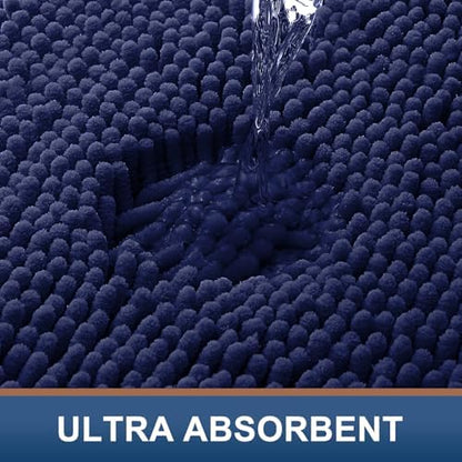 Smiry Bathroom Rugs 45X27, Luxury Chenille Extra Soft Absorbent Bath Mat