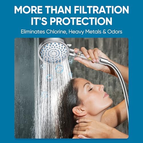 Cobbe Filtered Shower Head with Handheld, Water Softener for Hard Water