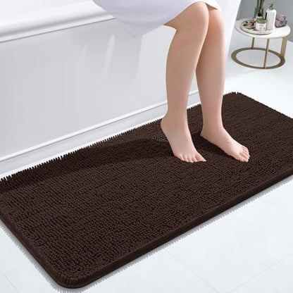 OLANLY Bathroom Runner Rugs 47x20, Extra Soft Absorbent Chenille Bath Rugs