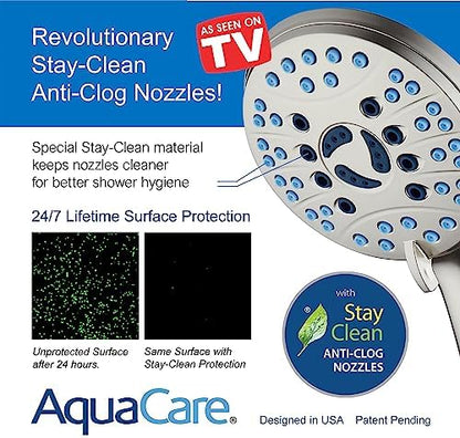 AquaCare 8-mode High Pressure Handheld Shower Head with 2-mode Power Wash