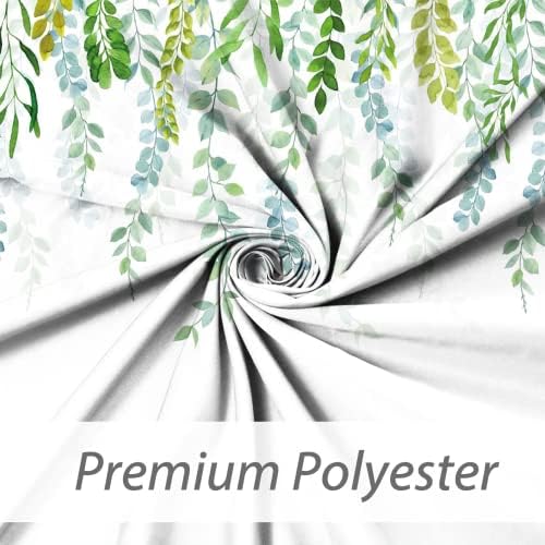 AWERT Plant Shower Curtain for Bathroom Sage Green Eucalyptus Waterproof Quick-Drying Green Leaves Shower Curtain Set with Hooks 60x72 Inch