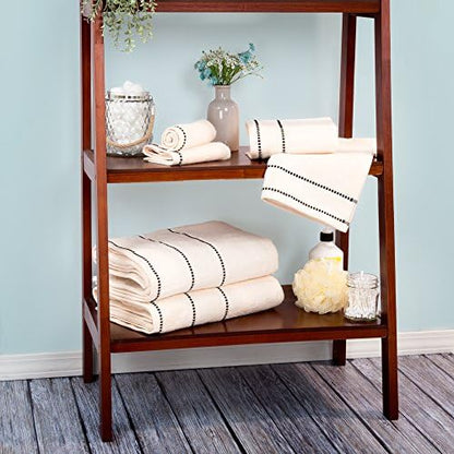 Lavish Home 6PC Towel Set - 525GSM 100% Cotton Bathroom Essentials with 2 Bath Towels, 2 Hand Towels, and 2 Wash Cloths - Absorbent Sheets for Bath, Shower, Gym, Spa, and Dorm Room (Beige)