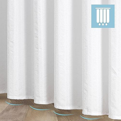 Aiyufeng Moga White Fabric Shower Curtain 78 Inch Long for Bathroom