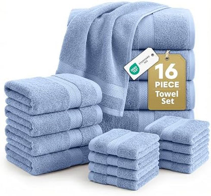 LANE LINEN Towel Set for Bathroom Soft Absorbent Quick Dry - Allure