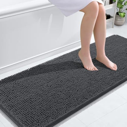 OLANLY Bathroom Runner Rugs 59x24, Extra Soft Absorbent Chenille Bath Rugs