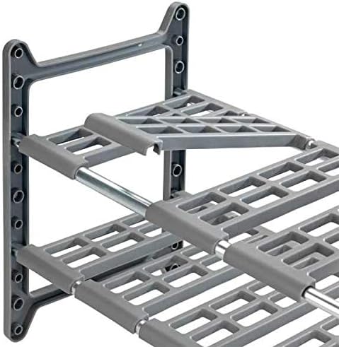 WENKO Under Sink Organizer for Kitchen and Bathroom, Under Cabinet Storage, Expandable Shelf from 17 to 31 in, 2 Tier Rack for Counter Organization, Gray