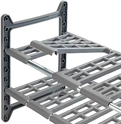 WENKO Under Sink Organizer for Kitchen and Bathroom, Under Cabinet Storage, Expandable Shelf from 17 to 31 in, 2 Tier Rack for Counter Organization, Gray