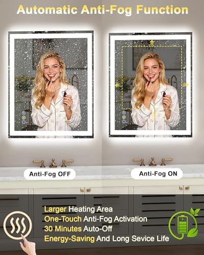 20x28 LED Bathroom Mirror, 6000LM, Separate Front and Back Lights