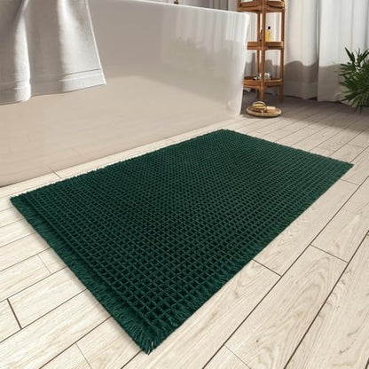 Upgraded Waffle Bath Mat Ultra Absorbent Non Slip Bathroom Mat, 17" x 24"