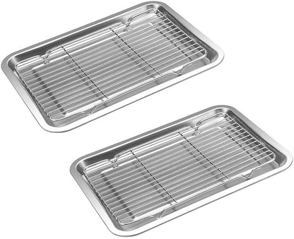 Non Stick Roaster Pan Turkey Roasting Pan with Rack Broiler Pan for Hams Chickens 14.1"* 10.6"*0.78"