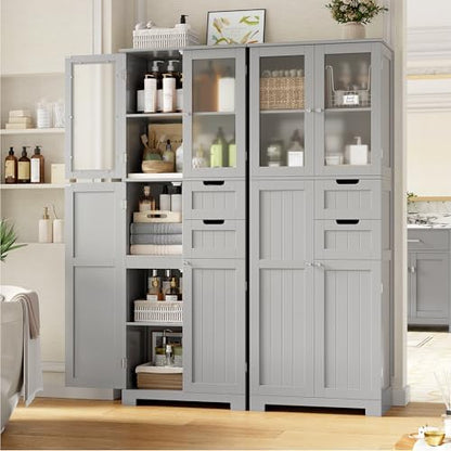 BOTLOG 67'' Tall Bathroom Storage Cabinet with Adjustable Shelf