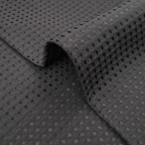 River Dream Waffle No Hook Shower Curtain with Liner,Graphite Grey,36x74