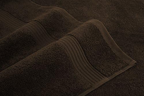 American Veteran Towel, 6 Piece Towel Set for Bathroom, 100% Cotton Turkish Bathroom Towels, 2 Bath Towels 2 Hand Towels 2 Washcloths, Brown
