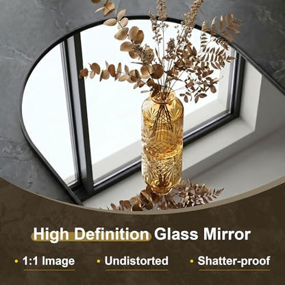 AMOISE Arched Bathroom Mirror for wall, 2Pack 36"x24" Vanity Mirror, Black