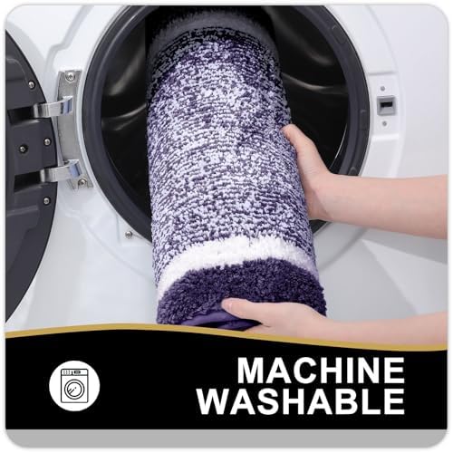 OLANLY Bathroom Rugs 30x20, Soft Absorbent Microfiber Bath Rugs, Purple