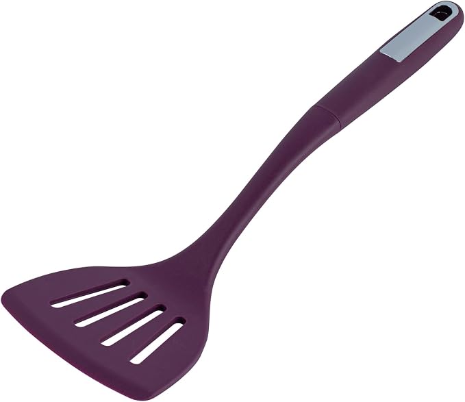 Restaurantware Silicone Utensil Set Pack of 10 Non-Slip Handle 6-Piece Kitchen Tool Set, Heat-Resistant Dishwasher-Friendly Cooking Accessories, Durable Purple Cooking Utensils