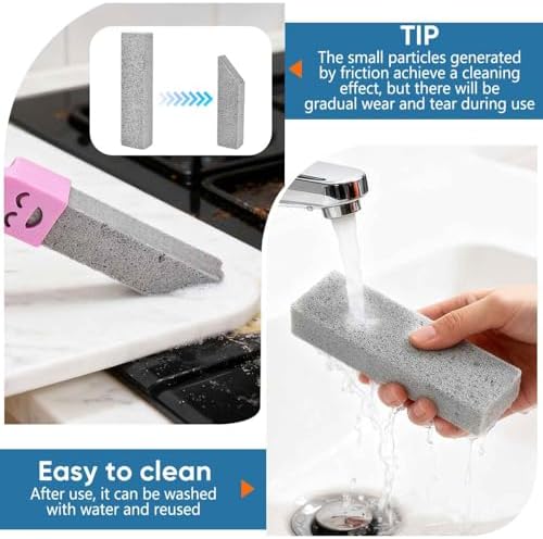 18 Pack Cleaning Pumice Stone Toilet Bowl Stick Cleaner with Handle Hard Water Ring Calcium Buildup Stains Remover Powerfully for Cleaning Toilet Bathtubs Kitchen Sink Grill Pools