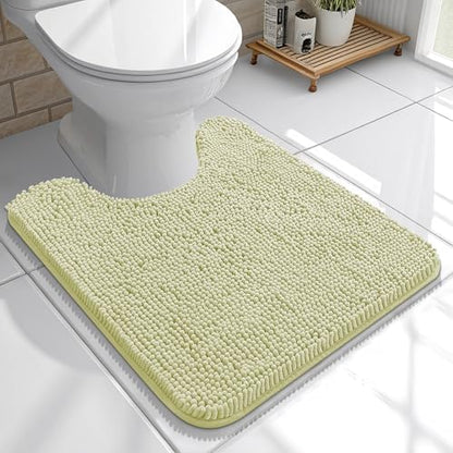 OLANLY Toilet Rugs U-Shaped 20x20, Soft Absorbent Chenille Contour Rugs