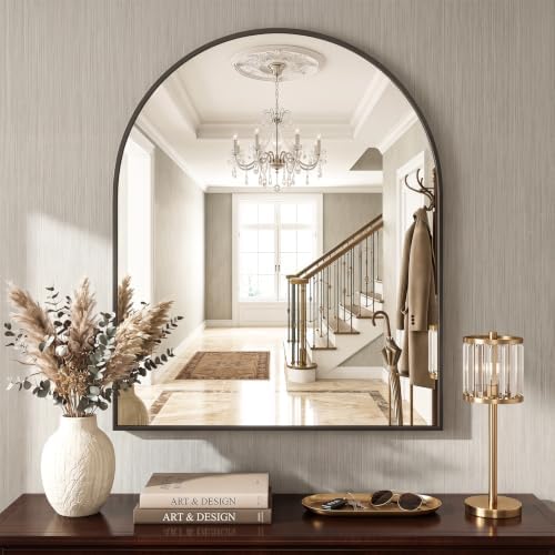 Sweetcrispy 30"x38" Arched Bathroom Mirror, Bathroom Mirrors for Over Sink