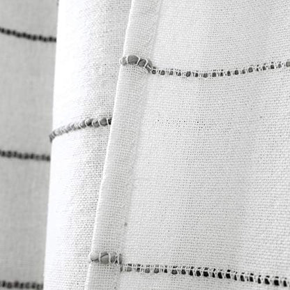 Lush Decor Ombre Stripe Yarn Dyed Cotton Shower Curtain, 72" W x 72" L, Gray & Multi - Fabric Shower Curtains - Striped Bathroom Curtain - Farmhouse & Coastal Decor