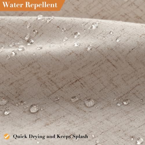 Nanspring Linen Shower Curtain for Bathroom 72x72 1 Panel Taupe Burlywood