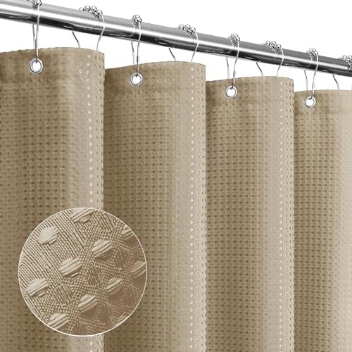 Gibelle Small Stall Beige Fabric Shower Curtain, 36 x 72