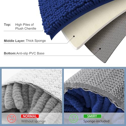 Smiry Toilet Rugs U-Shaped 24x20, Extra Soft Absorbent Contoured Bath Mat