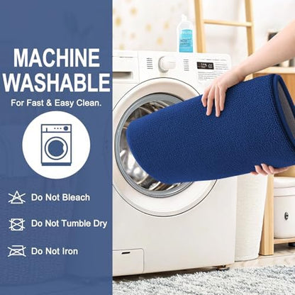 OLANLY Thick Memory Foam Bathroom Rugs 30x20, Soft Absorbent Bath Mat, Navy